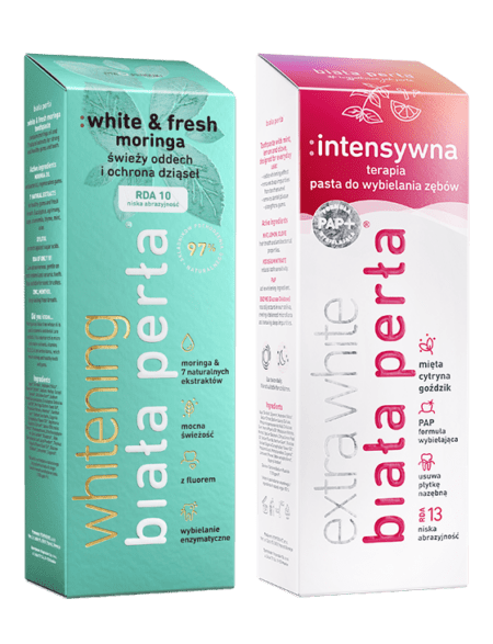 Zestaw wybielający :white & fresh moringa & :intensywna terapia